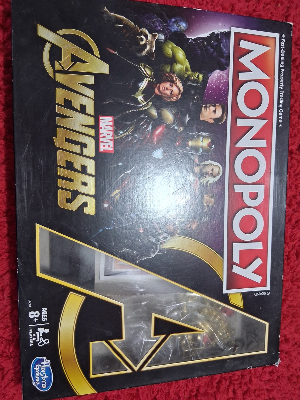 Hasbro MONOPOLY Marvel Avengers Board Game - Black, Gold, Red